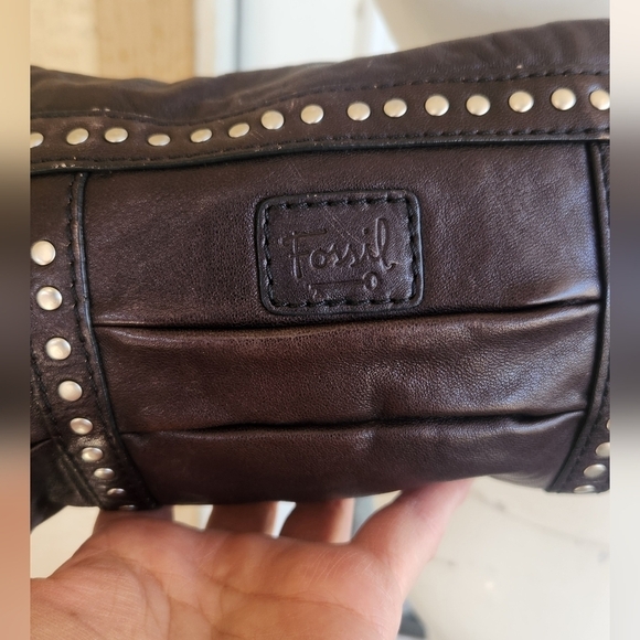 ROCK FOSSIL STUDDED SOFT LEATHER BAG - Picture 2 of 9